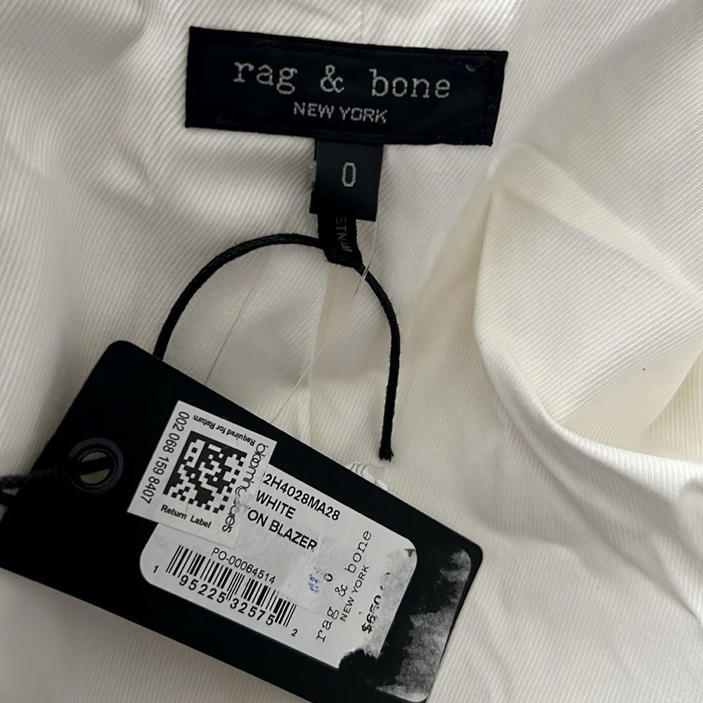 Rag & Bone Preston Wool Blazer in White, NWT, Size 0 - Picture 12 of 15